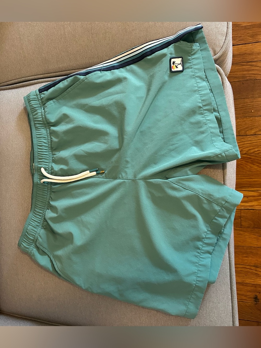 Marine Layer Teal Green Swim Trunks